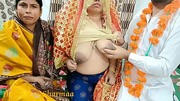 Malam Pertama Pasangan India Terpanas, Berahi Dengan Ibu Mertua Dalam Permainan Tiga Seks