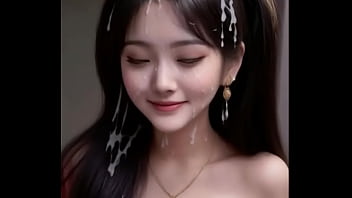 Gadis-gadis Hanfu Putih Tiongkok Hasil Animasi Ai Terselimuti Cairan Sperma, Tersenyum Malu-malu